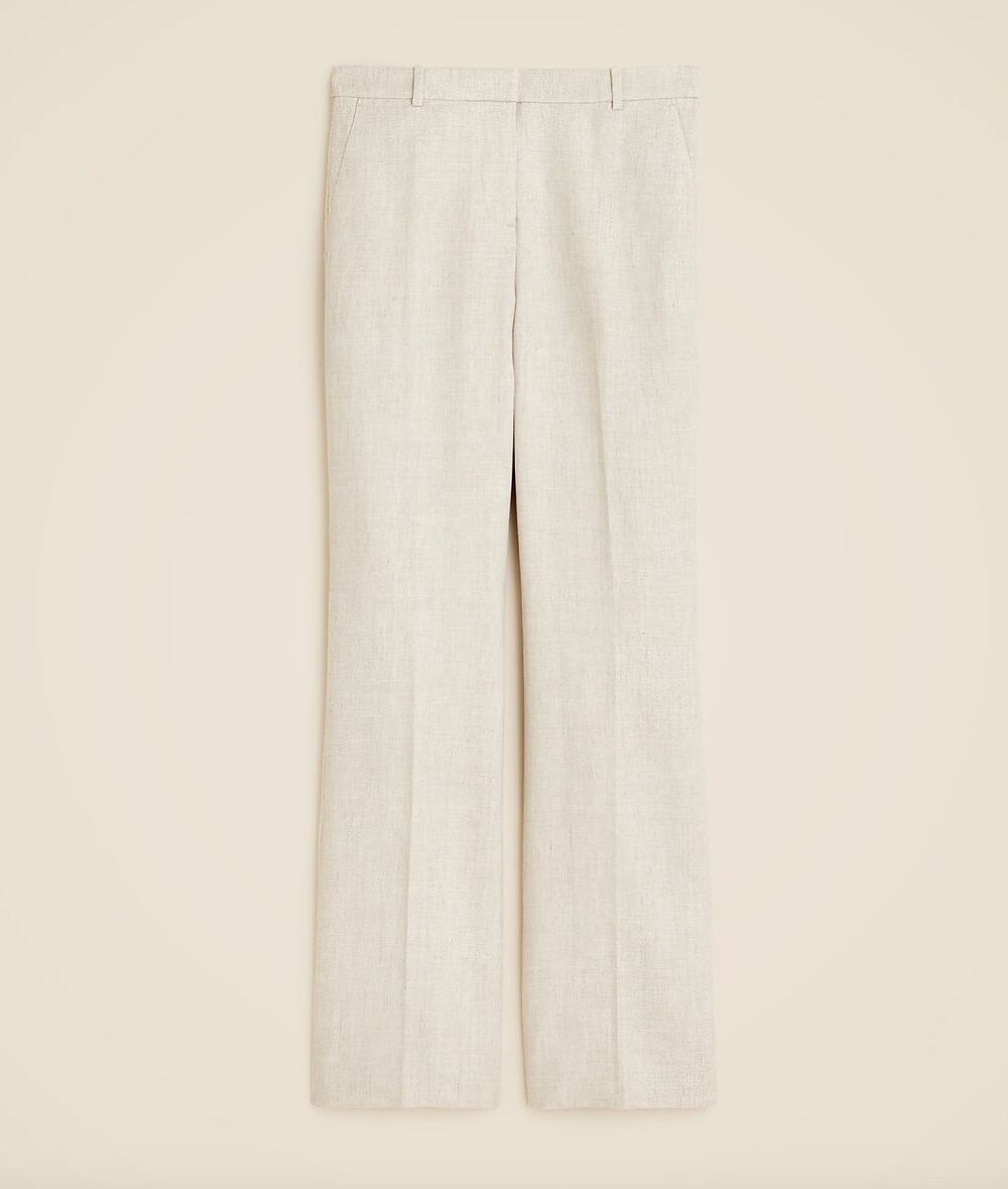 J.Crew Tall Kaya Pant Stretch Linen Blend Cobalt Classic Flax Ivory US 0T NWT